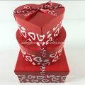 Custom impressão Ribbon Round Heart-Shaped Square Mixed Caixas de presente de papel Set